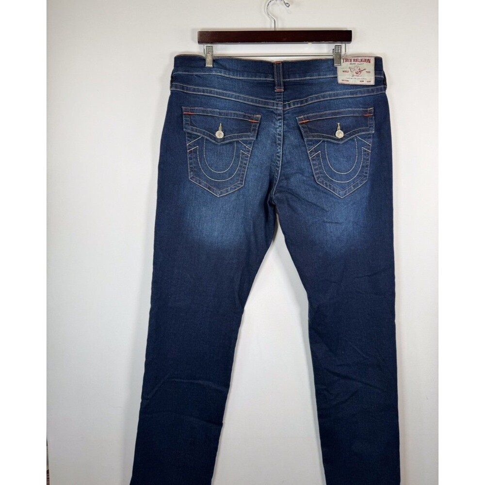 True Religion Mens Jeans Blue Ricky Relaxed Straight Denim Medium Wash 38x33 - Picture 9 of 12
